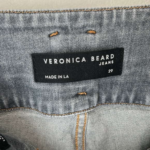 Veronica Beard Logan Straight Leg Jeans Tie Belt Extra High Rise 29 - Picture 3 of 11